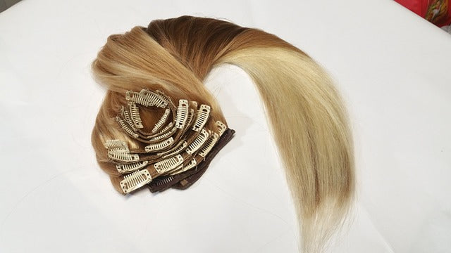 clip-in hair extensions on the table