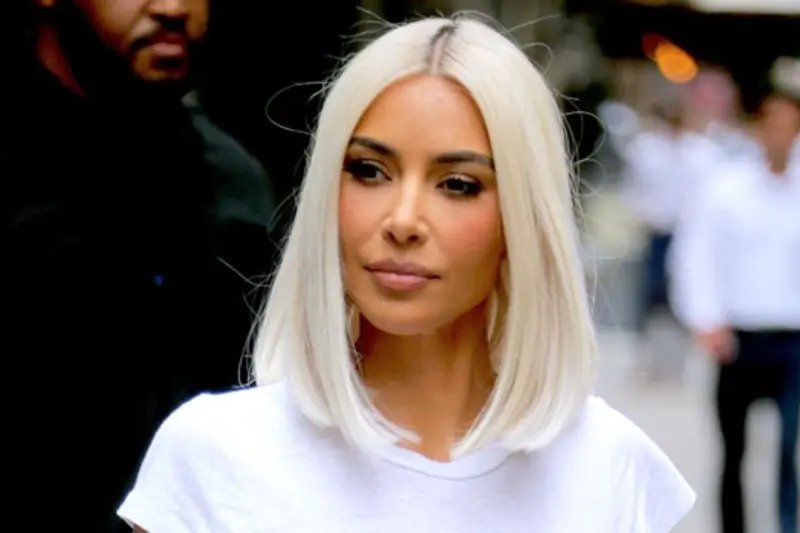 Kim Kardashians New Platinum Short Bob Hairstyle