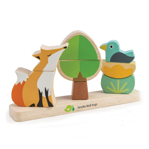 Sprout Natural Wood Animal Toy Set for Babies and Toddlers – Goya Blue
