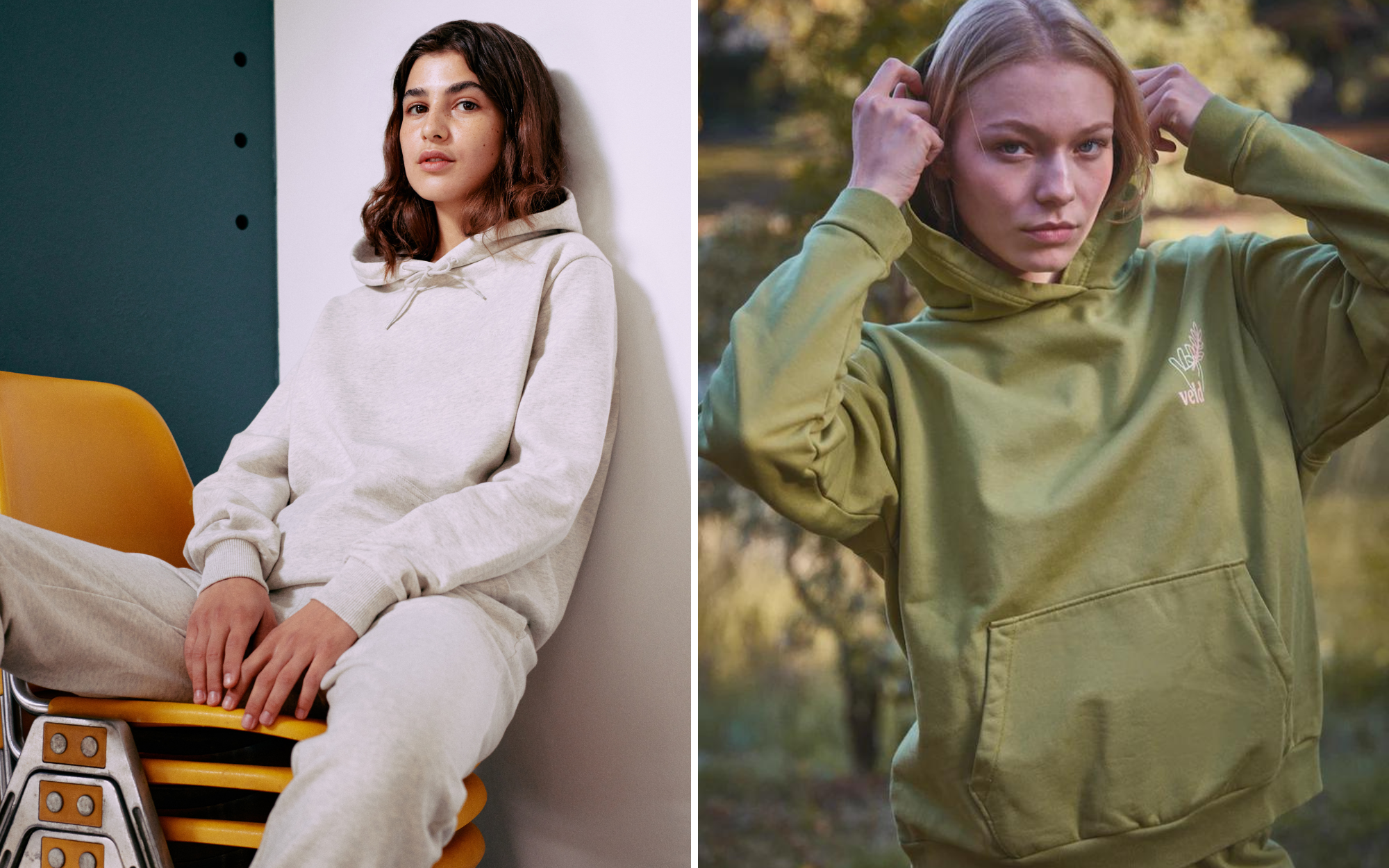 Sustainable hoodies by Rotholz and Veld