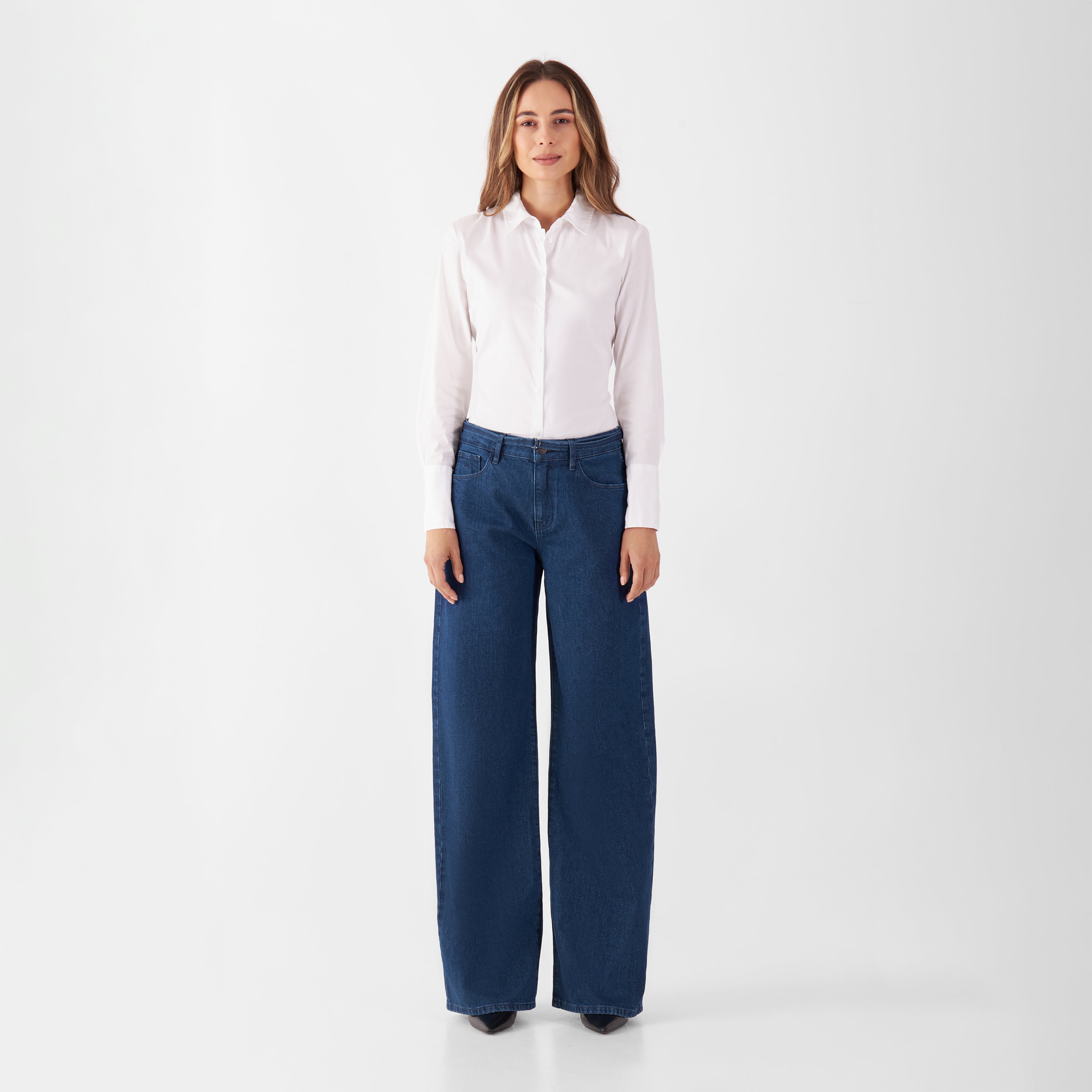 Sunny Wide Leg Classic Jeans Dark Blue - IVALO.COM product image