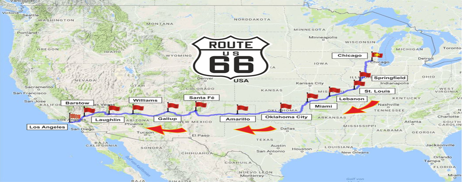 La Route 66 : carte, tracé, visites, conseils