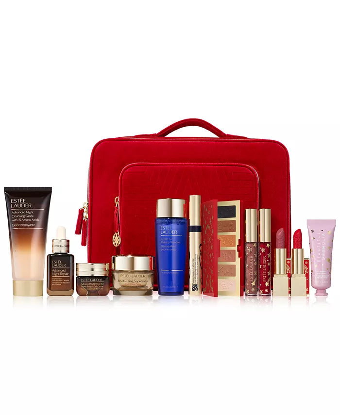 Estee Lauder Holiday Makeup Kit Gift Set 14 pc - 11 FULL SIZE Items Included - GLOW Collection