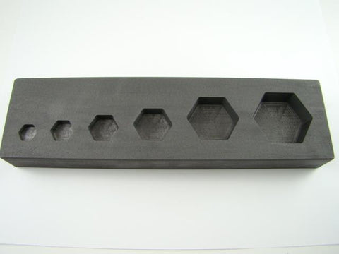 High Density Graphite Hexagon Mold 1-2-5-10 oz Gold Bar Silver 4-Cavit –  Make Your Own Gold Bars.com