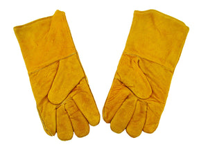 1 Pair 13" Yellow Leather Welding Gloves-Safety-Furnace-Gold Melting-Smelting