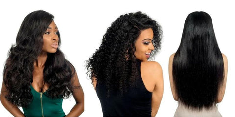 Body wave, Deep wave and Straight hair bundles