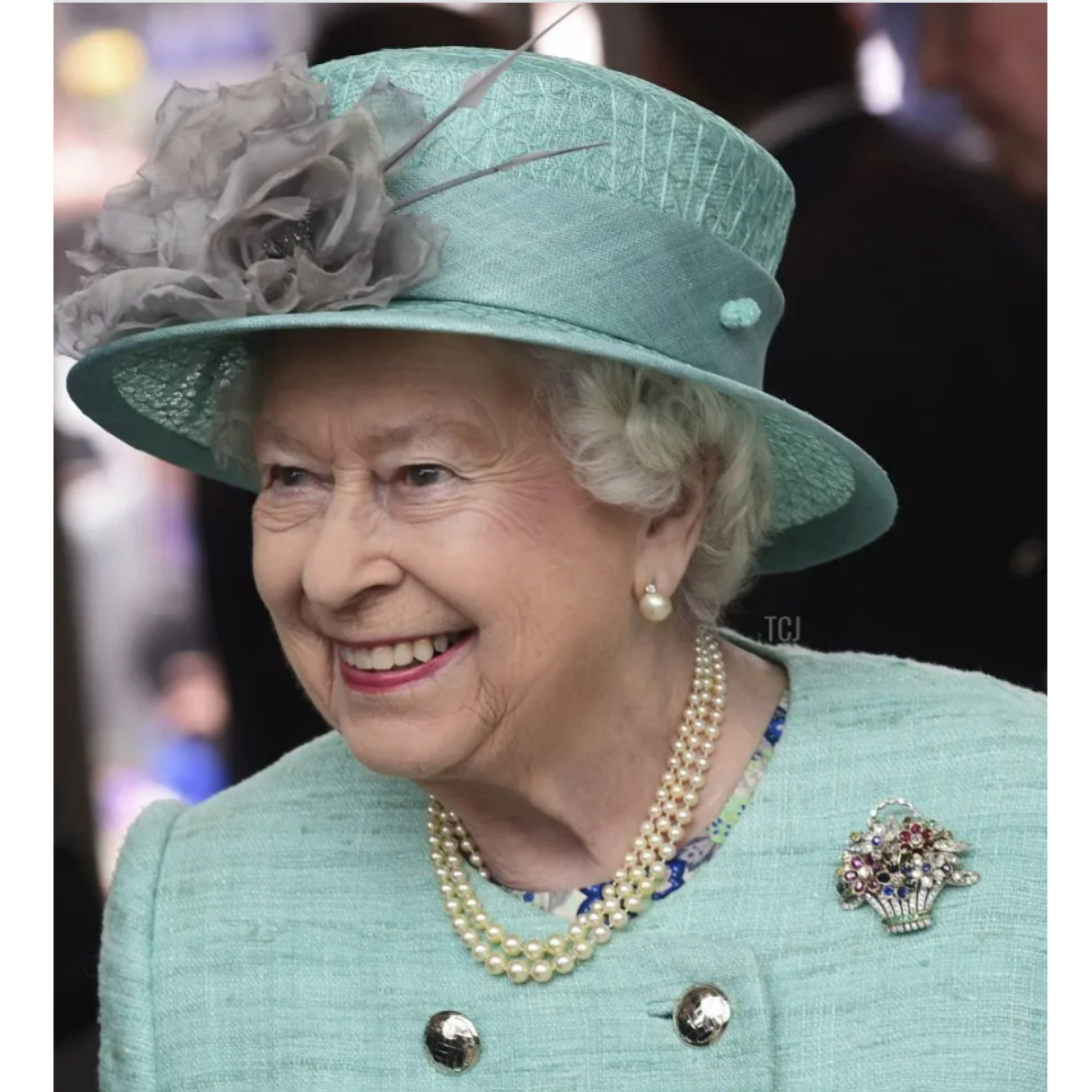 HRH, Queen Elizabeth, ruby brooch