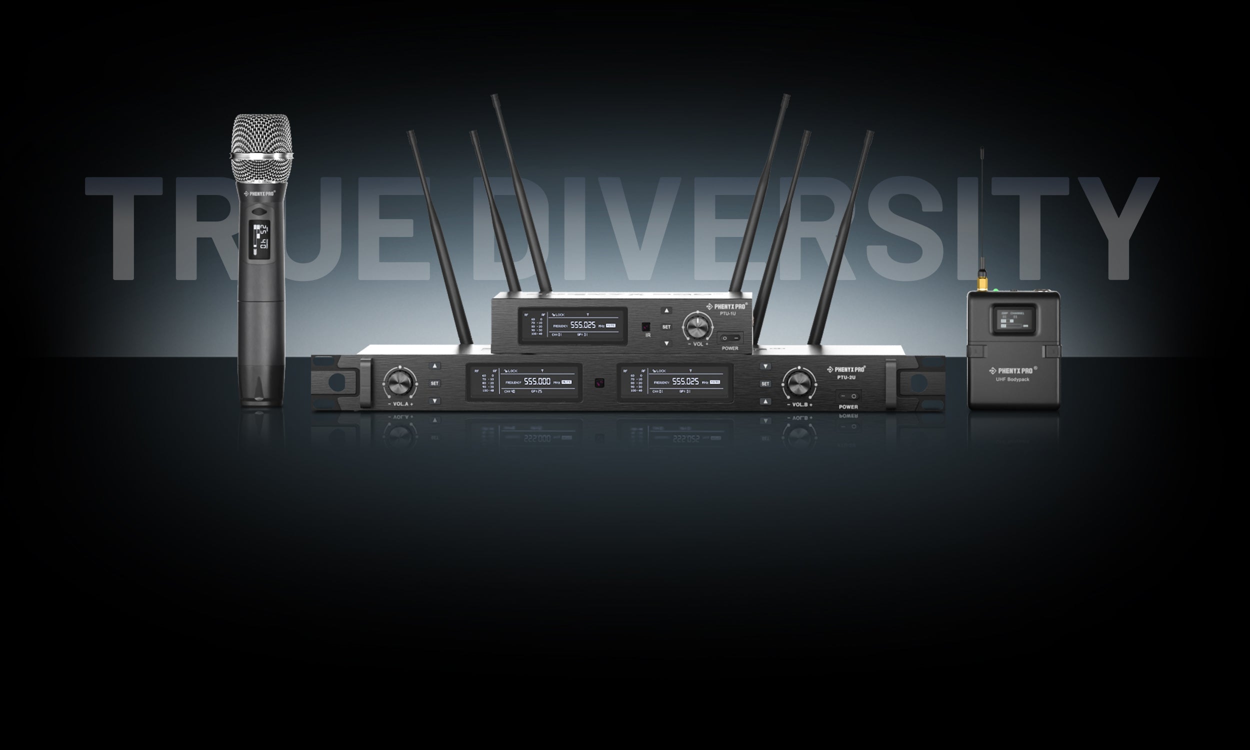 Professional Wireless Microphone Mic System UHF True Diversity Stage  Performance