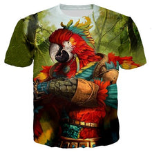 Load image into Gallery viewer, Parrot Peacock T Shirt Men beach Flower Tshirt Hip Hop Tee animal brid 3d Print T-shirt Cool women Clothing Casual Tops plus 7XL