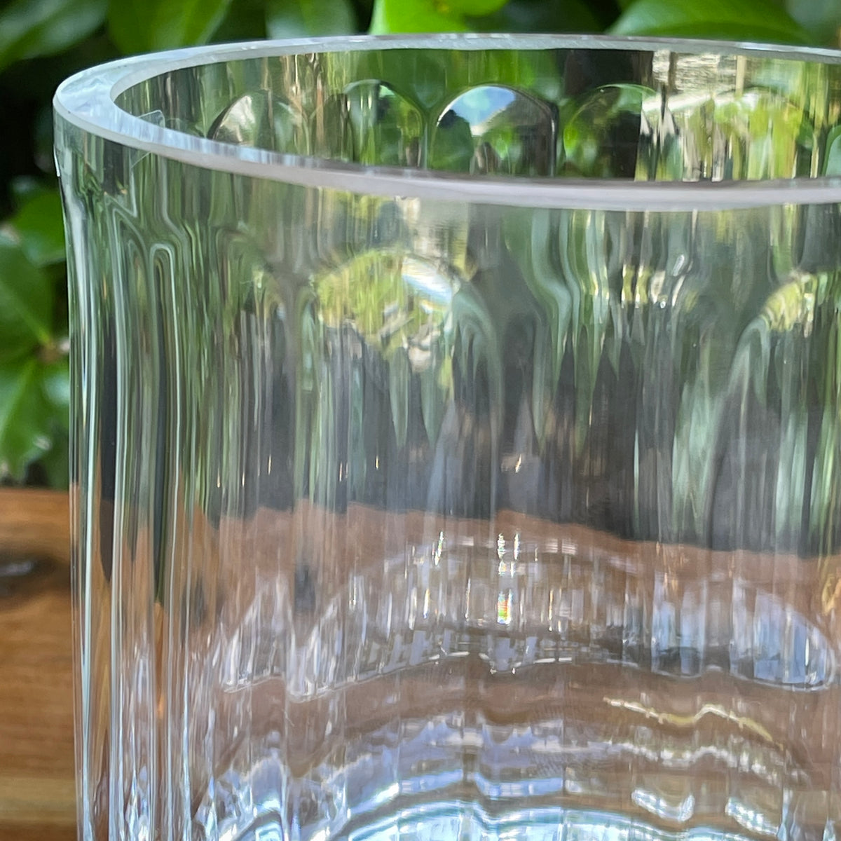 Polish Ribbed Glass Vase/Hurricane Lamp Small