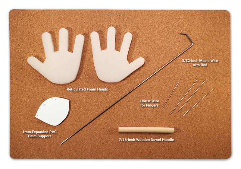 Arm Rods and Posable Hands for Puppets