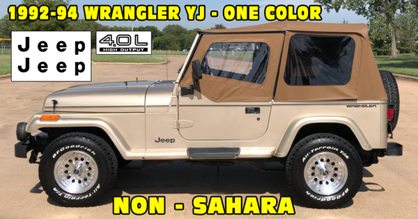 1992-94 Jeep Wrangler YJ Side Stripe Decal Kit - 1 Color kit with  High  Output and door name decals | Graphic Express Automotive Graphics