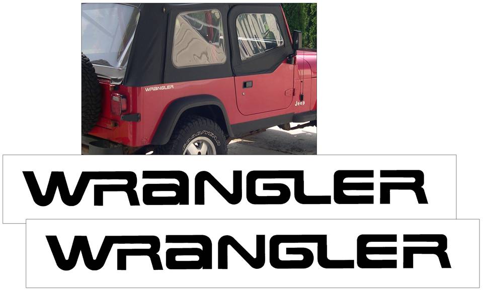 1987 - Up Jeep Wrangler YJ - Side Body Name Decal Set | Graphic Express  Automotive Graphics
