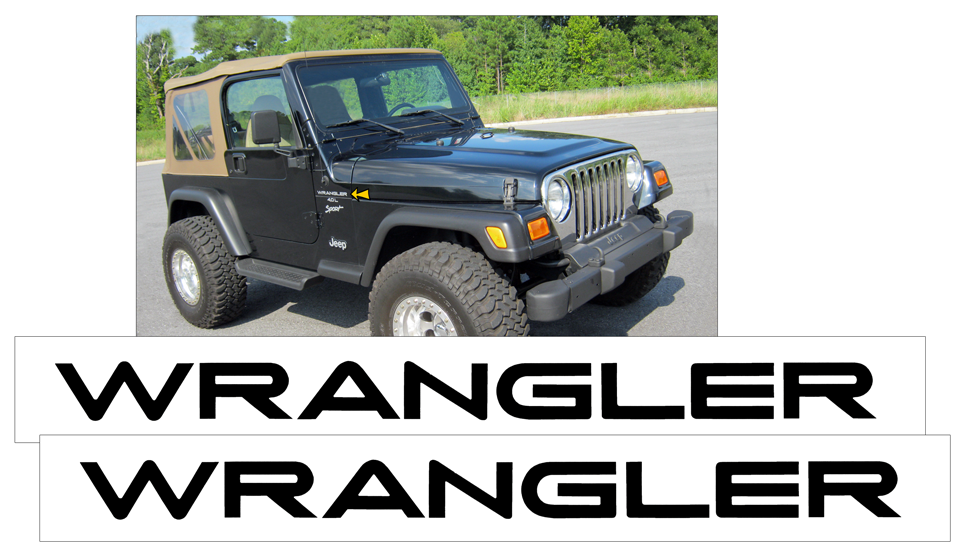 1997-05 JeepWrangler TJ - Wrangler Name Decal Set | Graphic Express  Automotive Graphics