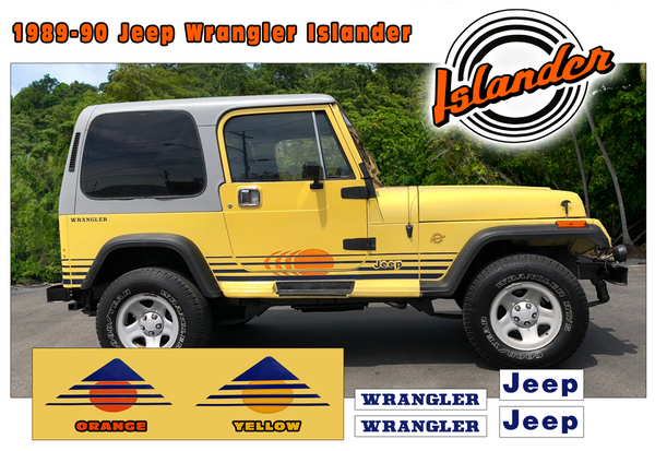 1989-90 Jeep Wrangler Islander YJ Hood and Side Decal Kit - TWO Color |  Graphic Express Automotive Graphics