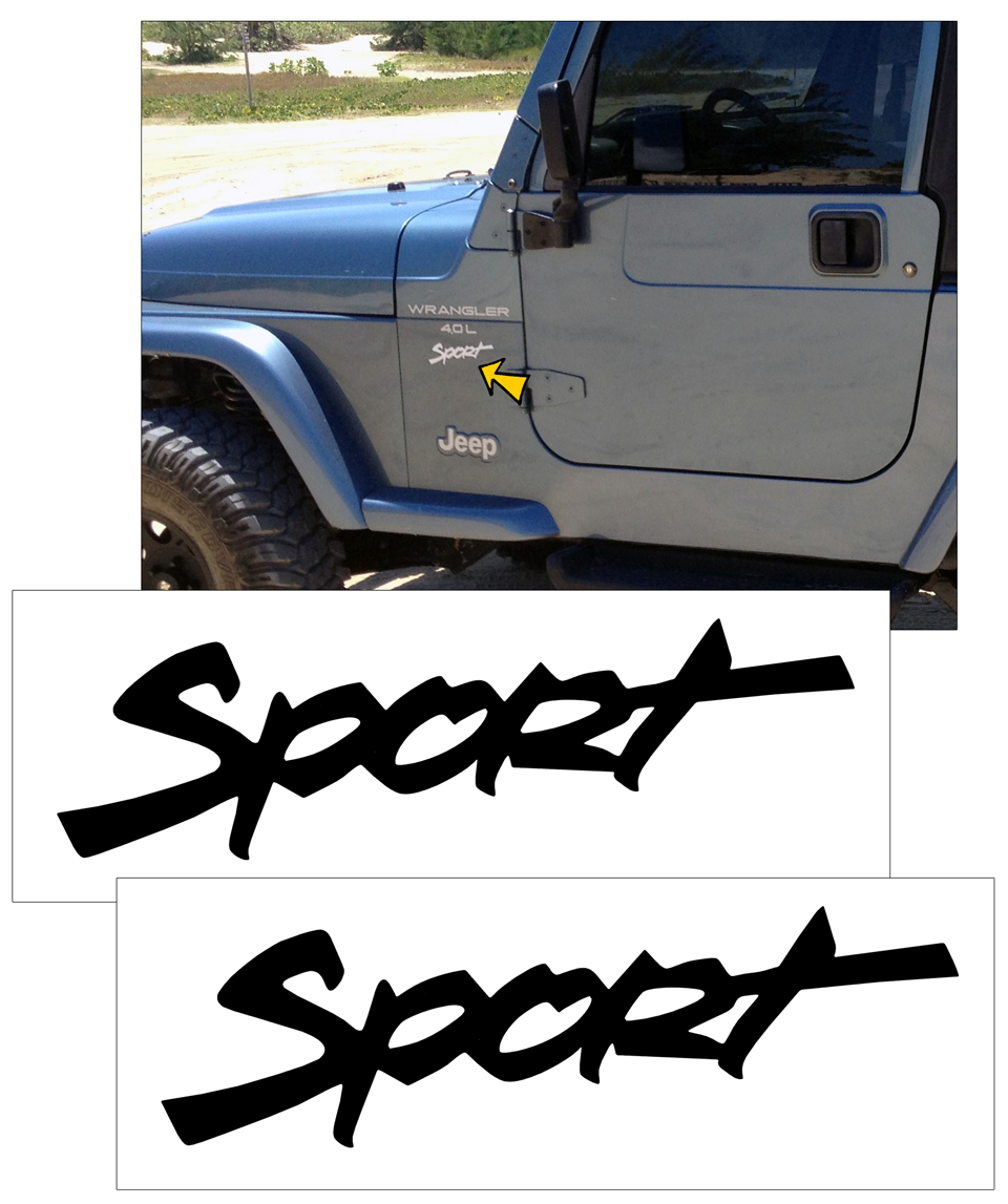 1999-02 Jeep Wrangler TJ - SPORT Name Decal Set | Graphic Express  Automotive Graphics