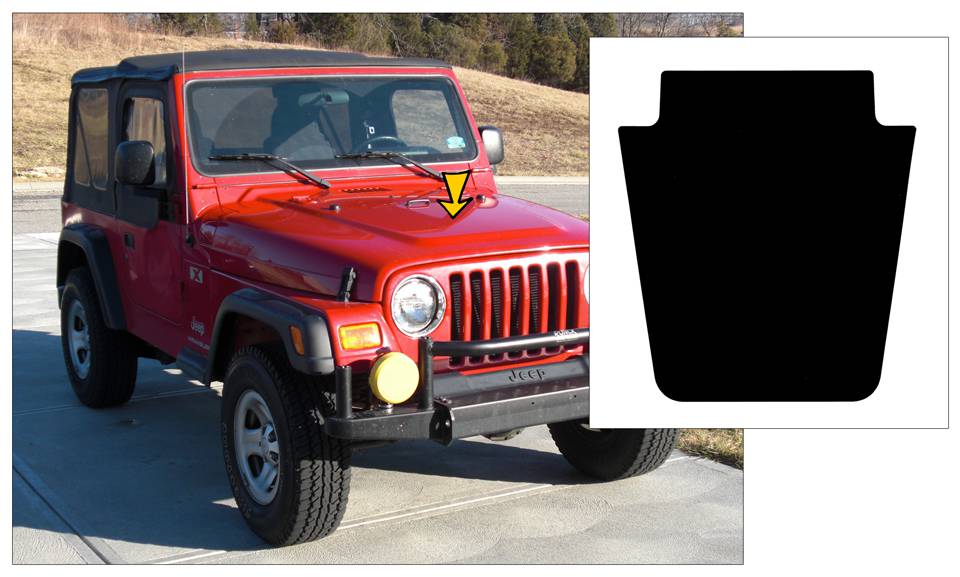 1997-06 Jeep Wrangler TJ Hood Blackout Decal | Graphic Express Automotive  Graphics