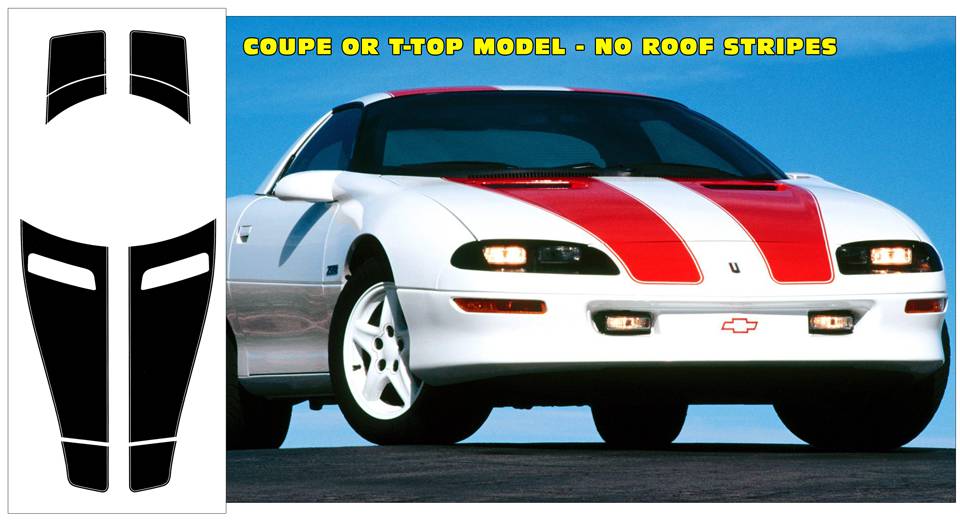 1993-97 Camaro - Z28 - 1997 30th ANNIVERSARY Stripe Decal Kit - COUPE or  T-TOP - NO ROOF | Graphic Express Automotive Graphics