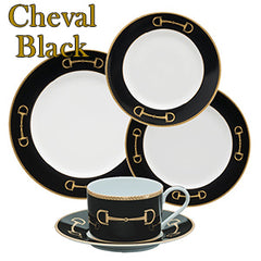 Julie Wear Cheval Black Equestrian Dinnerware