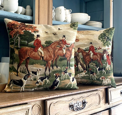 Walking the Hounds - Tapestry Foxhunting Pillow — Horse and Hound Gallery