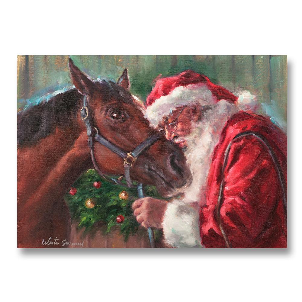 Santa Kiss, Equestrian Christmas Cards by Susany — Horse and Hound Gallery