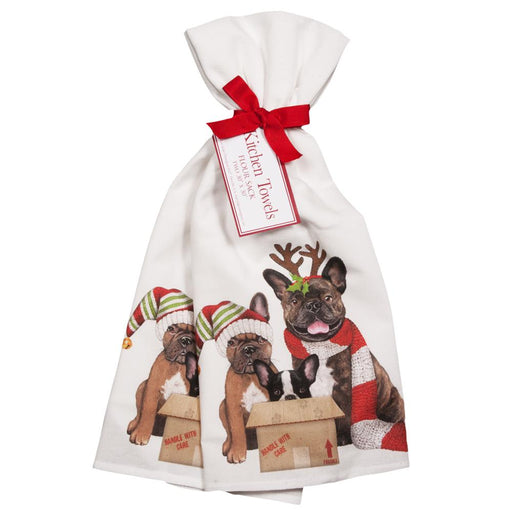 French Bulldogs Holiday Fun Kitchen Towels - Set of 2