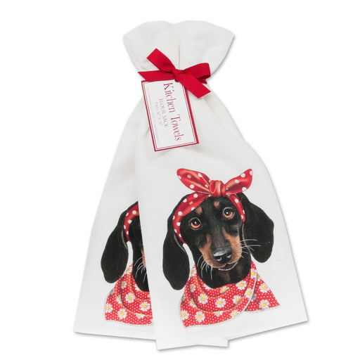 christmas kitchen towels with dogs