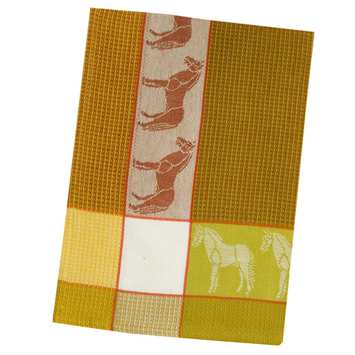 Trotting Horse Blue Waffle Weave Kitchen Towel - Napkins2go