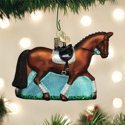 Snowflake Bridled Dressage Horse Pewter Ornament — Horse and Hound Gallery