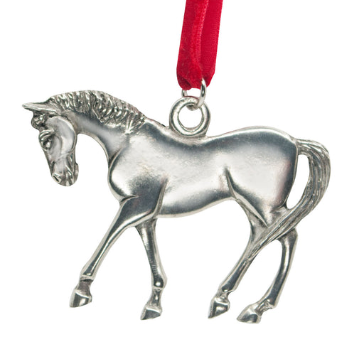 Snowflake Bridled Dressage Horse Pewter Ornament — Horse and Hound Gallery