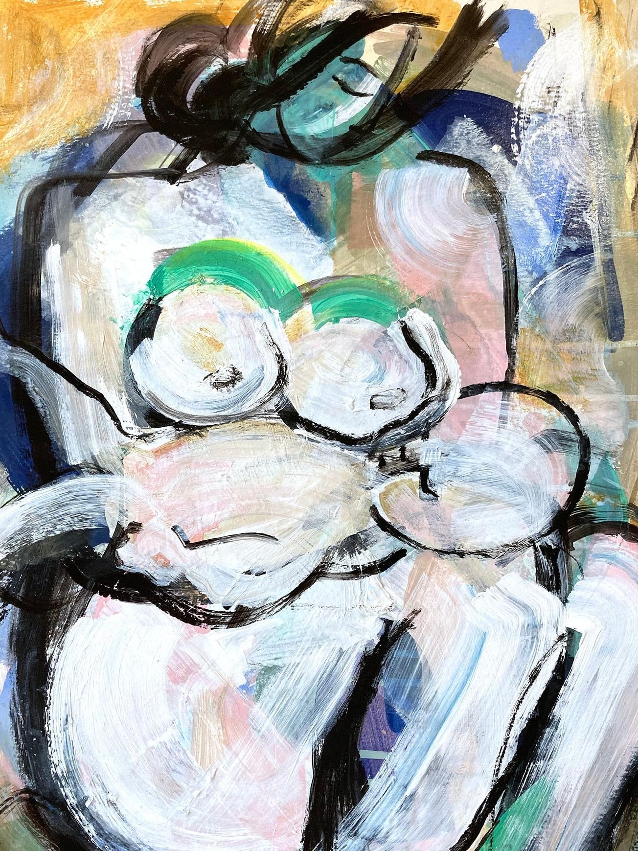 Gee Gee Collins Painting of Mother Holding Sleeping Baby