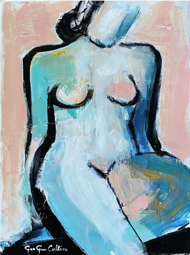 Gee Gee Collins Abstract Painting of Woman Naked