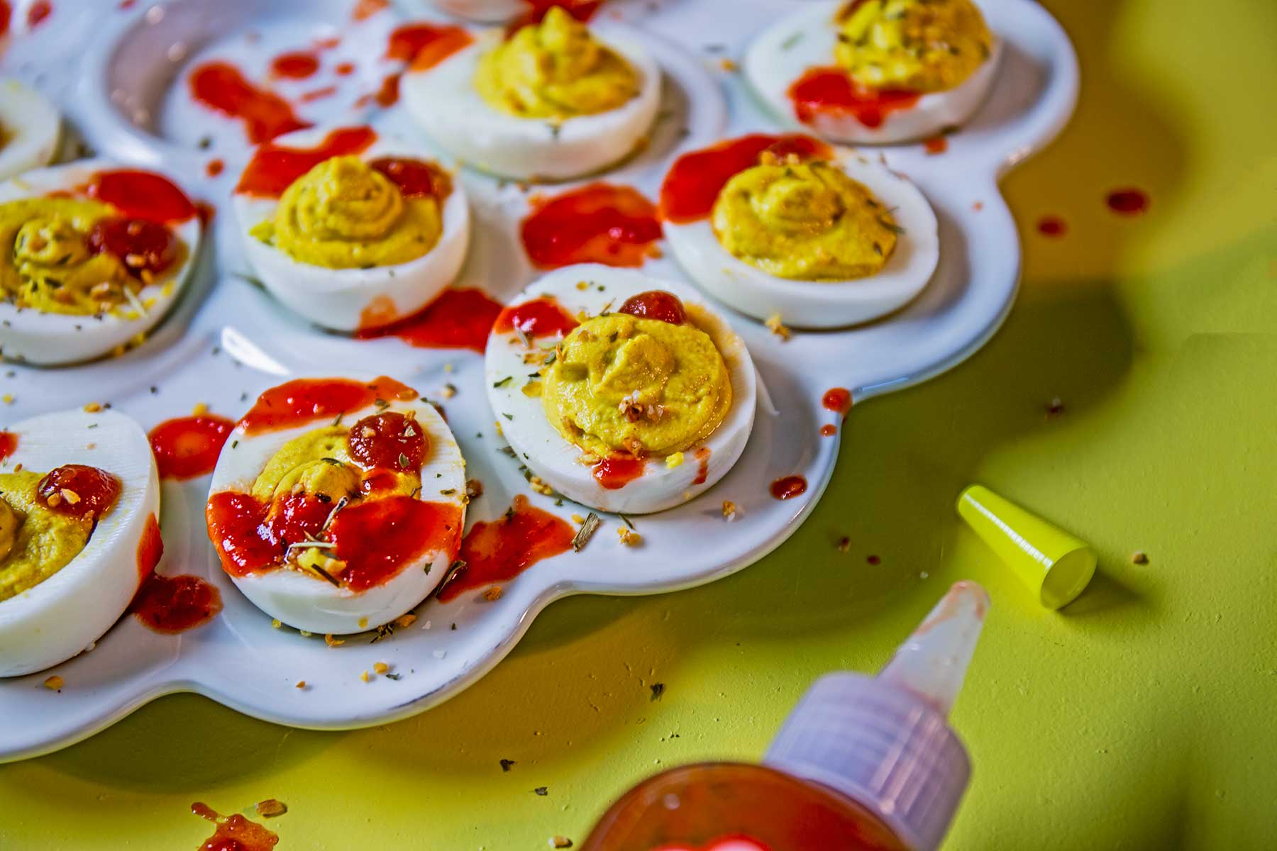 Yellowbird Ghost Pepper Deviled Eggs