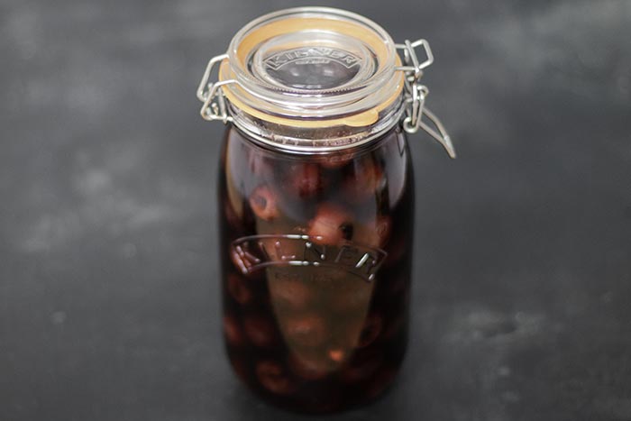 Black Cherries in Kilner Jar