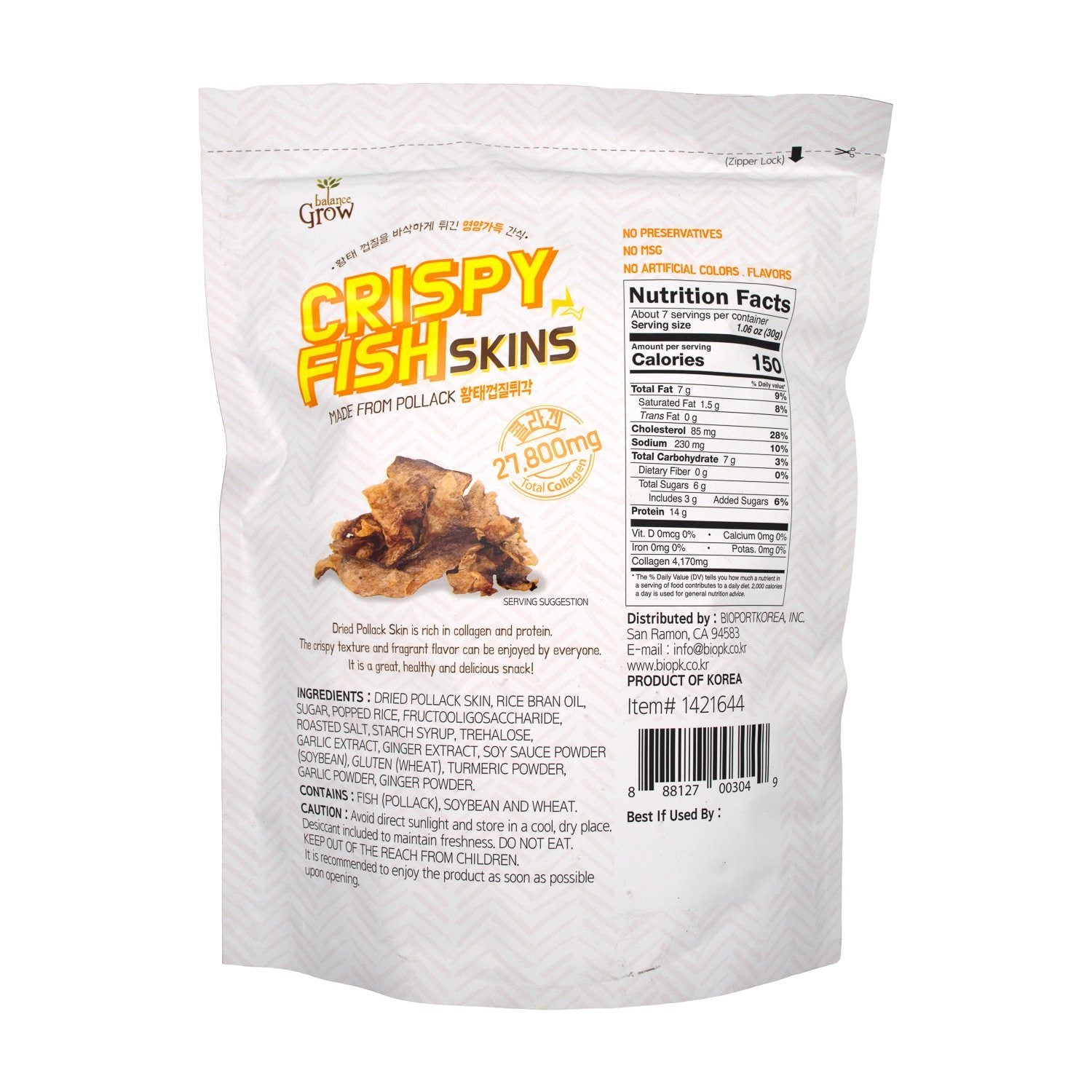 Balance Grow Crispy Fish Skins Original 7 05 Ounce Snackathon Foods
