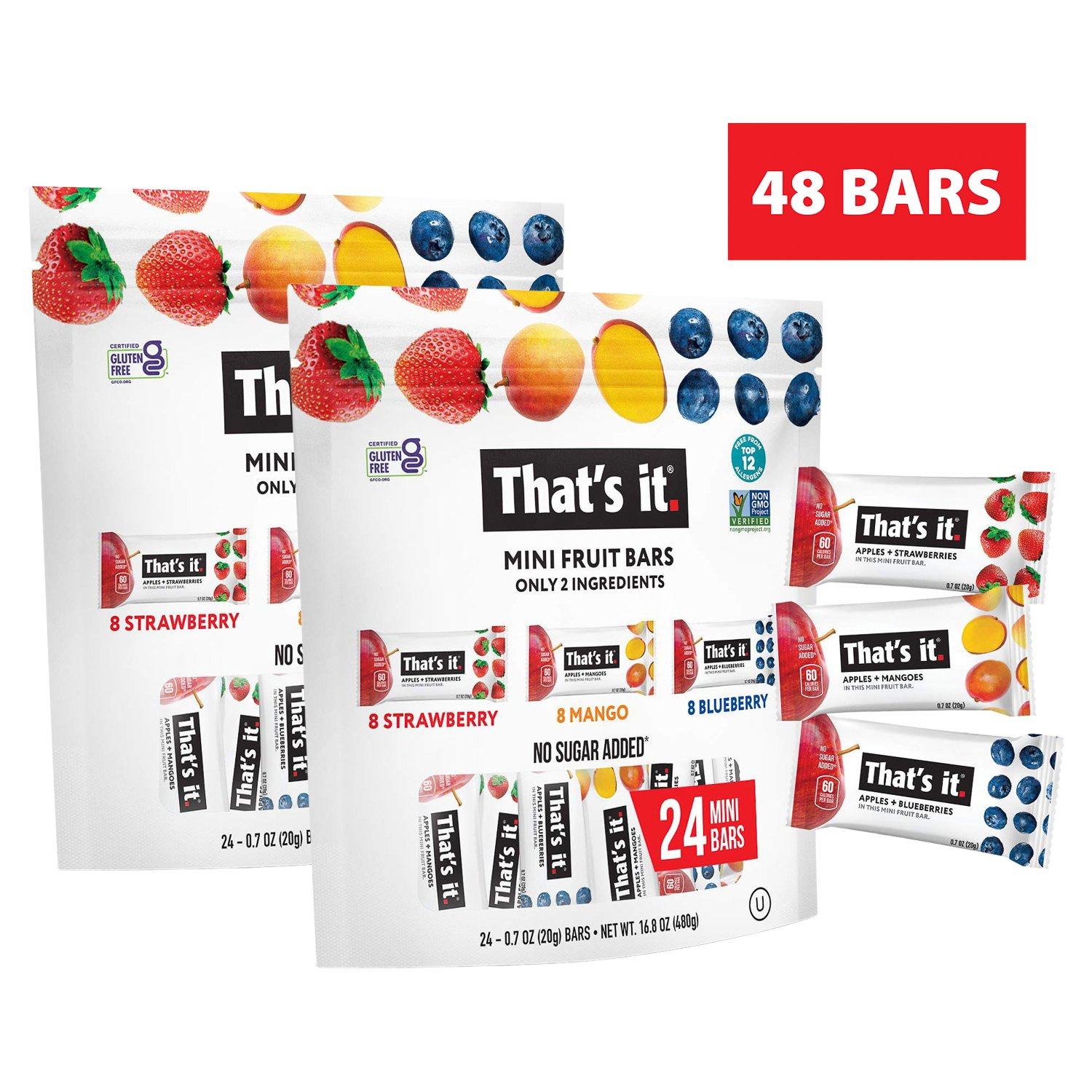 That's it - Apple & Strawberry Fruit Bar - 0.7 oz No Sugar Added