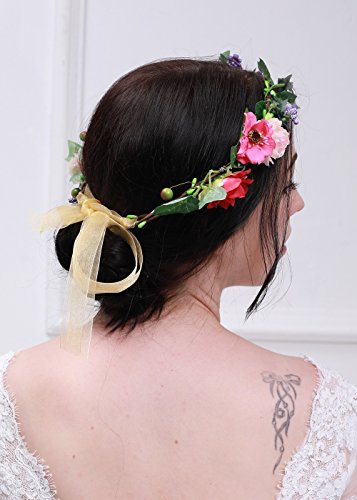 Kercisbeauty Rose Peony Flower Crown Wedding Hair Wreath Bridal Headpi Ninthavenue Europe