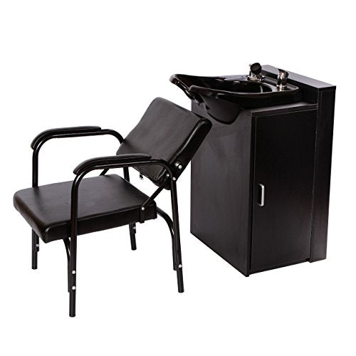 Beauty Salon Backwash Bowl Salon Sink With Floor Cabinet And
