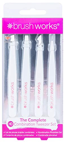 Brushworks Hd 4 Piece Combination Tweezer Set White Ninthavenue Europe