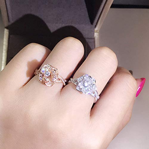 Unsutuo Flower Twist Wedding Rings Rose Gold Engagement Ring Crystal F Ninthavenue Europe