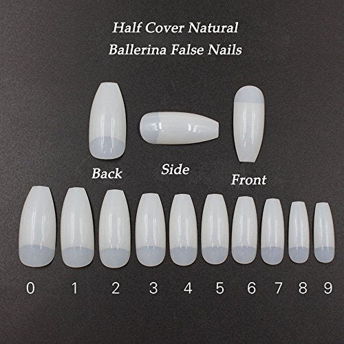 Coffin Nails Ballerina Nail Tips Half Cover Acrylic False Nails 10 Siz Ninthavenue Europe
