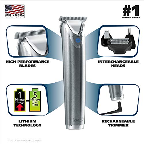 wahl stainless steel lithium ion trimmer for men