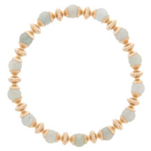 Load image into Gallery viewer, Loyalty Gold 6mm Bead Bracelet in Aquamarine