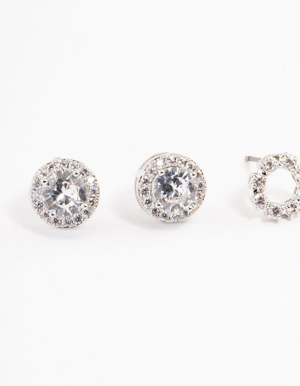 Sterling Silver Cubic Zirconia 2 CT Stud Earrings | Jewelery