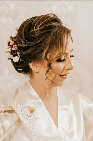 Textured French Roll Bridal Hairstyle | AllFreeDIYWeddings.com