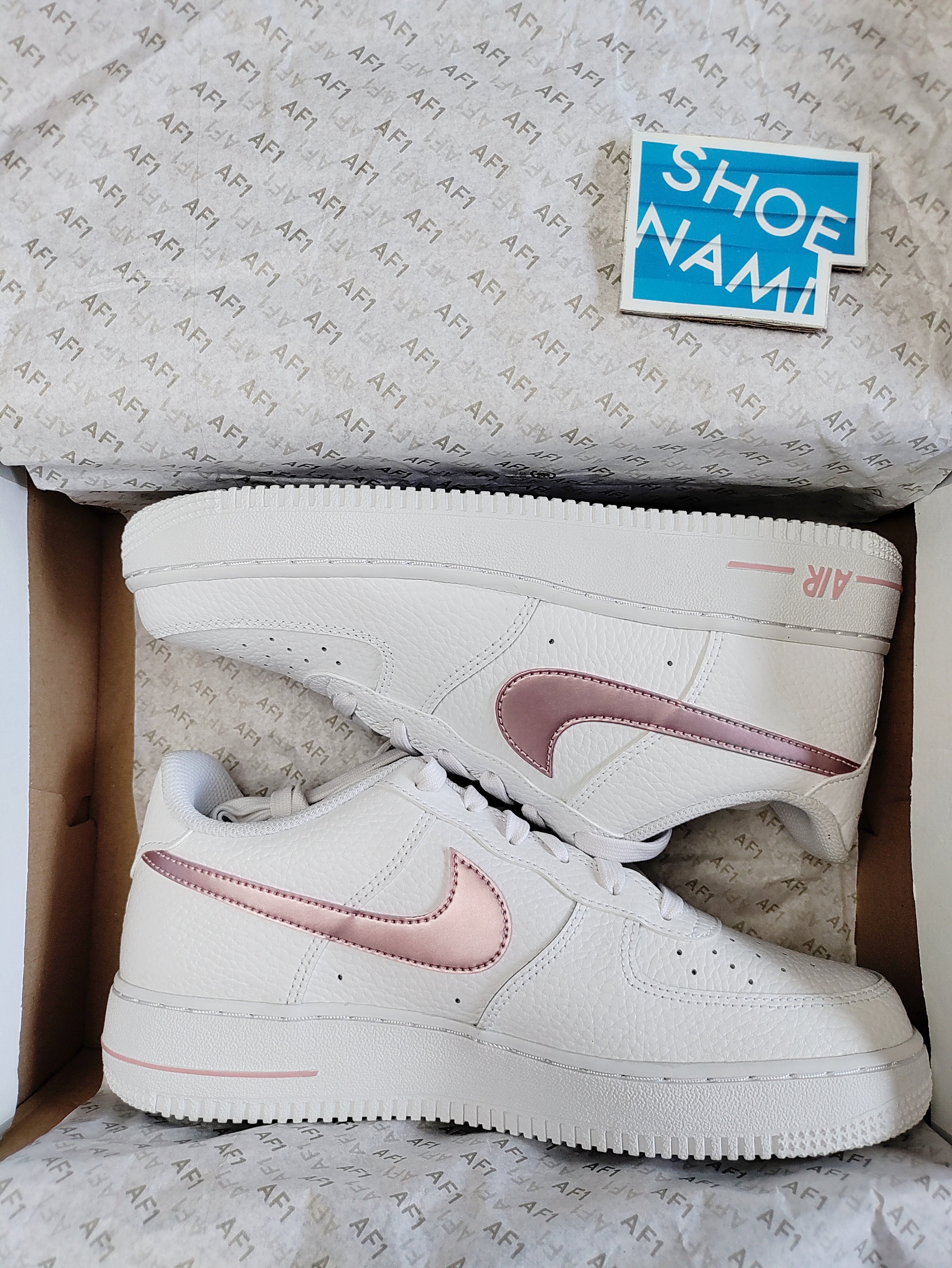 Nike air force 1 GS Double swoosh White Light Blue/Pink