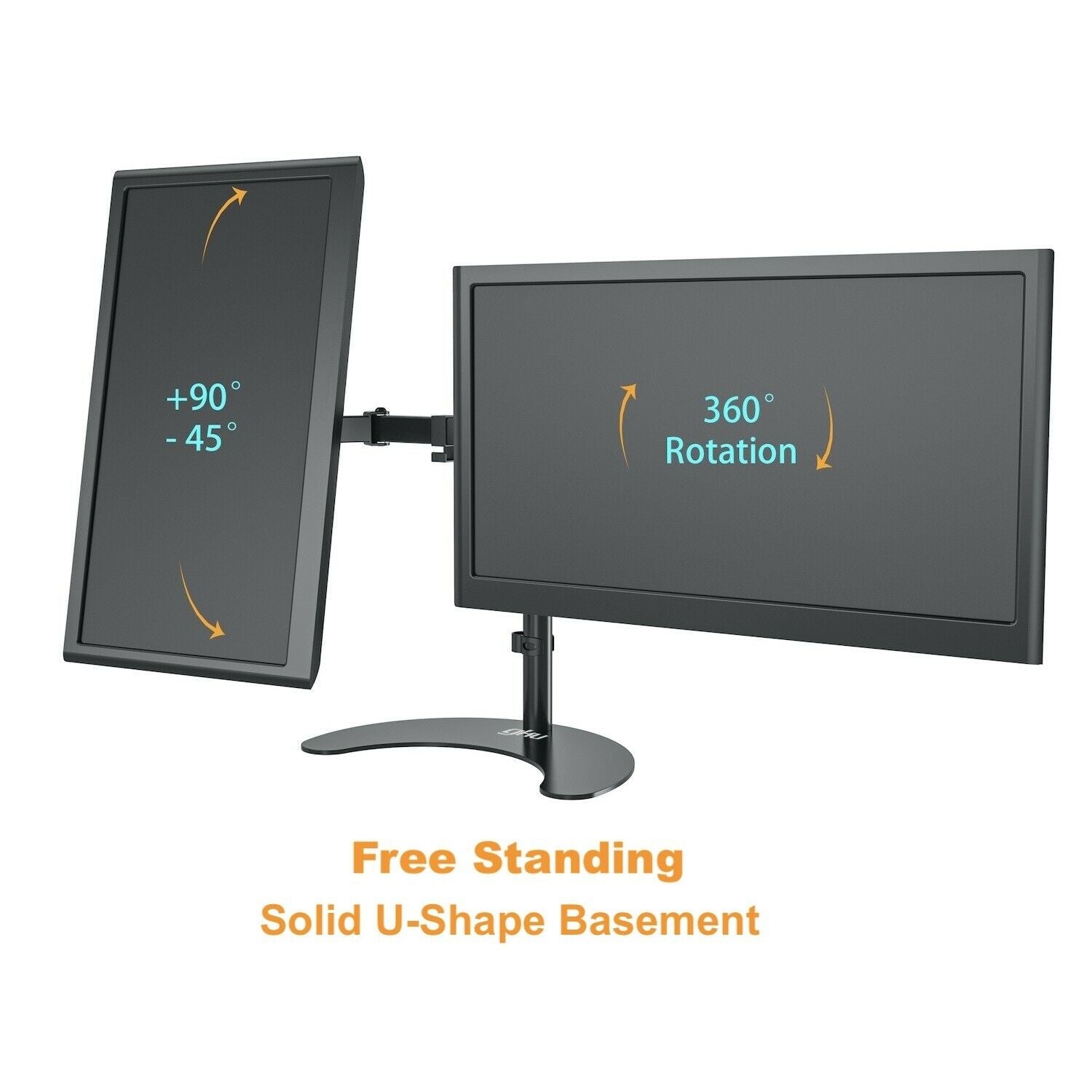 gku™ Monitor Stand Arm Desk Dual HD LED TV Mount Bracket Holder Frees