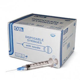 Exel 3cc Syringe and Needle (Box of 100) –