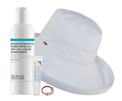 dermatologist approved sun hat and sunscreen