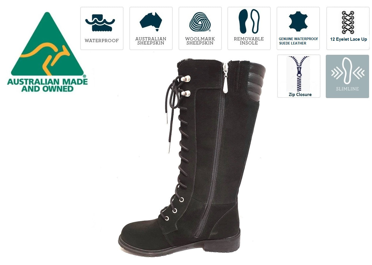 Emu Australia Black Biricet Hi Zip 